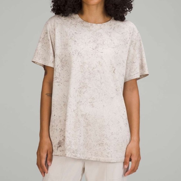 lululemon athletica Tops - Lululemon All Yours Short Sleeve T-Shirt Cirrus Wash White Opal Raw Linen Rover